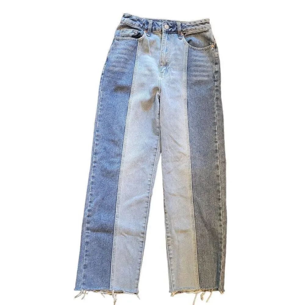 Pacsun 90s Boyfriend Jeans Women's 26 Blue Two Tone Raw Hem